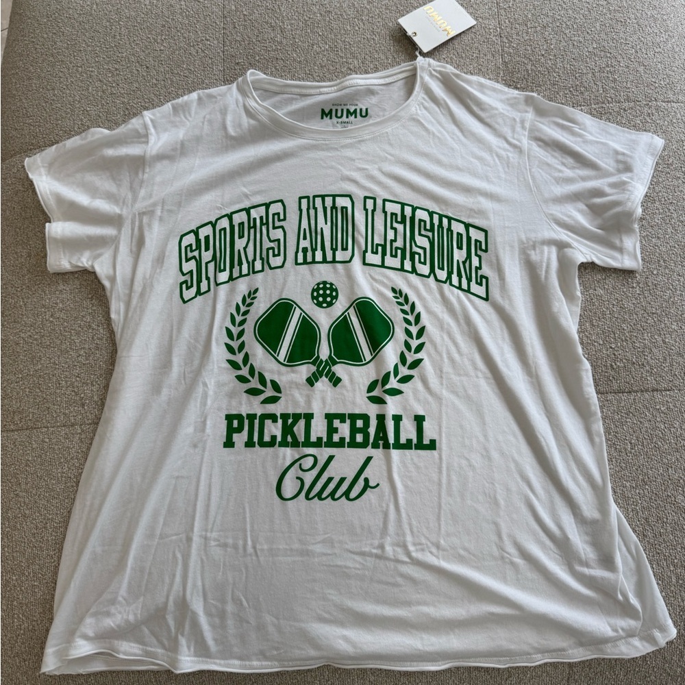 NWT SHOW ME YOUR MUMU WOMENS OVERSIZED GRAPHIC PICKLEBALL TEE - SIZE XS - Picture 4 of 6